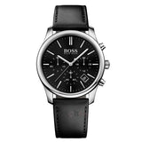  Shop Authentic Hugo Boss Time One Chronograph Black Dial Black Leather Strap Watch for Men - 1513430 - Luxxuri