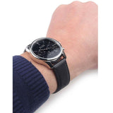  Shop Authentic Hugo Boss Time One Chronograph Black Dial Black Leather Strap Watch for Men - 1513430 - Luxxuri