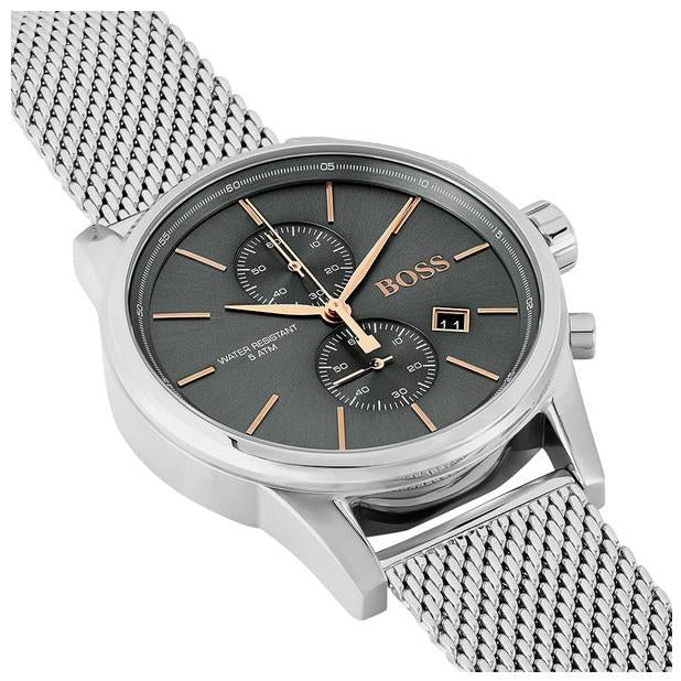  Shop Authentic Hugo Boss Jet Chronograph Grey Dial Silver Mesh Bracelet Watch for Men - 1513440 - Luxxuri