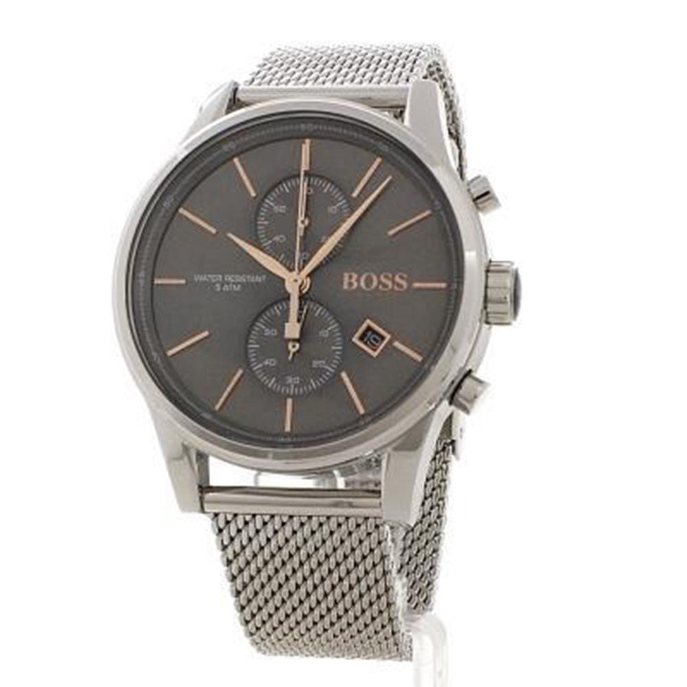  Shop Authentic Hugo Boss Jet Chronograph Grey Dial Silver Mesh Bracelet Watch for Men - 1513440 - Luxxuri