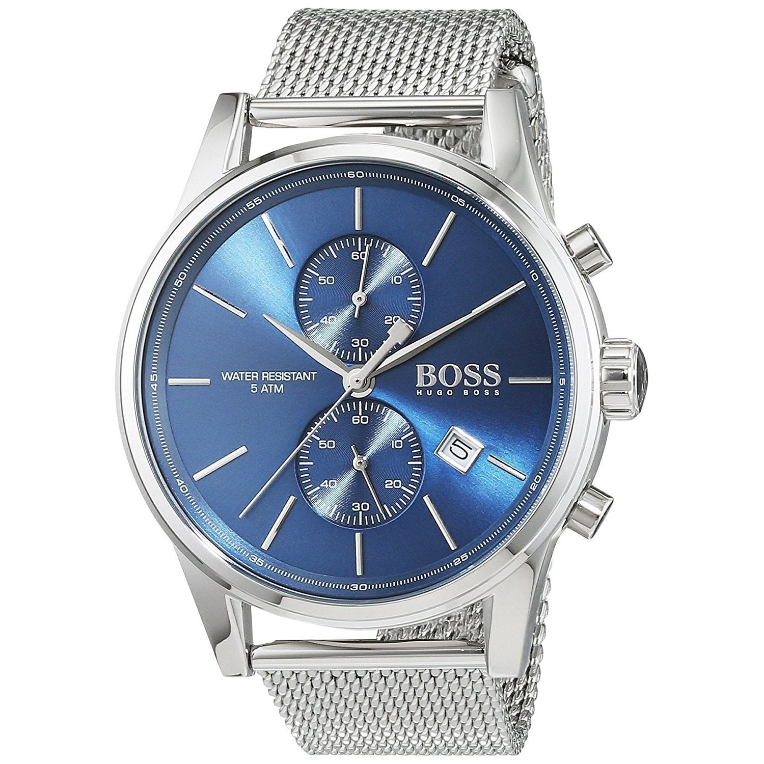  Shop Authentic Hugo Boss Jet Blue Dial Silver Mesh Bracelet Watch for Men - 1513441 - Luxxuri