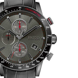  Shop Authentic Hugo Boss Rafale Chronograph Grey Dial Grey Leather Strap Watch For Men - 1513445 - Luxxuri