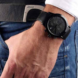  Shop Authentic Hugo Boss Rafale Chronograph Black Dial Black Leather Strap Watch For Men - 1513456 - Luxxuri