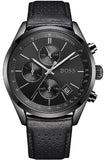  Shop Authentic Hugo Boss Grand Prix Black Dial Black Leather Strap Watch for Men - 1513474 - Luxxuri