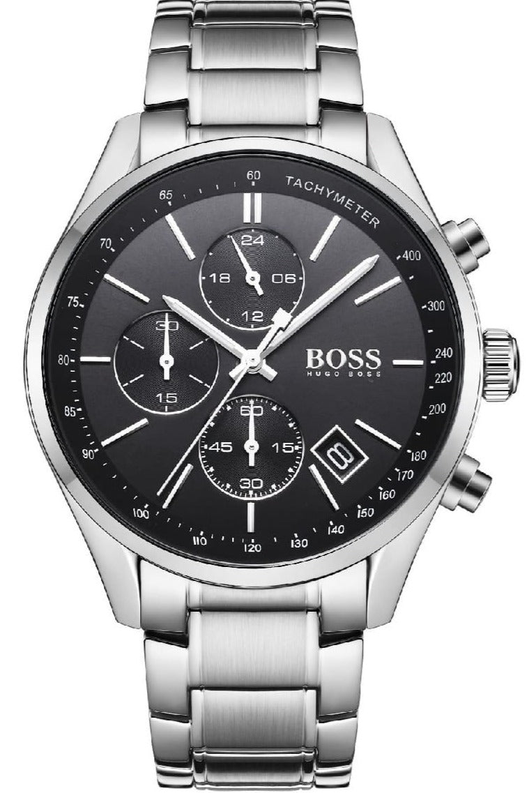  Shop Authentic Hugo Boss Grand Prix Black Dial Silver Steel Strap Watch for Men - 1513477 - Luxxuri