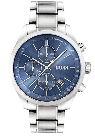  Shop Authentic Hugo Boss Grand Prix Blue Dial Silver Steel Strap Watch for Men - 1513478 - Luxxuri