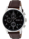  Shop Authentic Hugo Boss Navigator Grey Dial Brown Leather Strap Watch for Men - 1513494 - Luxxuri