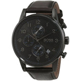  Shop Authentic Hugo Boss Navigator Black Dial Black Leather Strap Watch for Men - 1513497 - Luxxuri