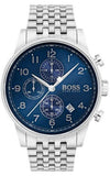  Shop Authentic Hugo Boss Navigator Chronograph Blue Dial Silver Steel Strap Watch for Men - 1513498 - Luxxuri