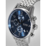  Shop Authentic Hugo Boss Navigator Chronograph Blue Dial Silver Steel Strap Watch for Men - 1513498 - Luxxuri