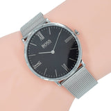  Shop Authentic Hugo Boss Jackson Quartz Black Dial Silver Mesh Bracelet Watch For Men - 1513514 - Luxxuri