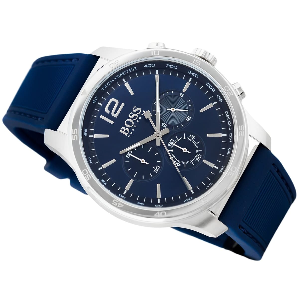 Hugo Boss Professional Chronograph Blue Dial Blue Silicone Strap Watch for Men - 1513526