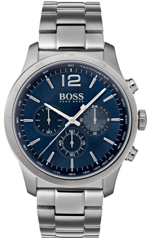  Shop Authentic Hugo Boss Professional Chronograph Blue Dial Silver Steel Strap Watch for Men - 1513527 - Luxxuri
