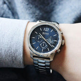  Shop Authentic Hugo Boss Professional Chronograph Blue Dial Silver Steel Strap Watch for Men - 1513527 - Luxxuri