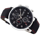  Shop Authentic Hugo Boss Navigator Black Dial Black Leather Strap Watch for Men - 1513535 - Luxxuri