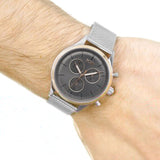  Shop Authentic Hugo Boss Companion Chronograph Grey Dial Silver Mesh Bracelet Watch For Men - 1513549 - Luxxuri