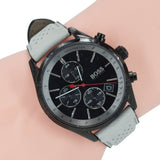  Shop Authentic Hugo Boss Grand Prix Chronograph Black Dial Grey Leather Strap Watch for Men - 1513562 - Luxxuri