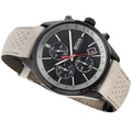  Shop Authentic Hugo Boss Grand Prix Chronograph Black Dial Grey Leather Strap Watch for Men - 1513562 - Luxxuri