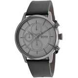  Shop Authentic Hugo Boss Architectural Grey Dial Grey Leather Strap Watch for Men - 1513570 - Luxxuri
