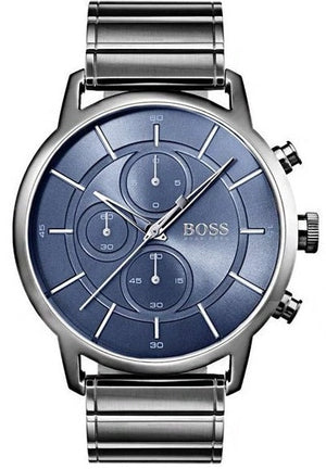  Shop Authentic Hugo Boss Architectural Blue Dial Grey Steel Strap Watch for Men - 1513574 - Luxxuri