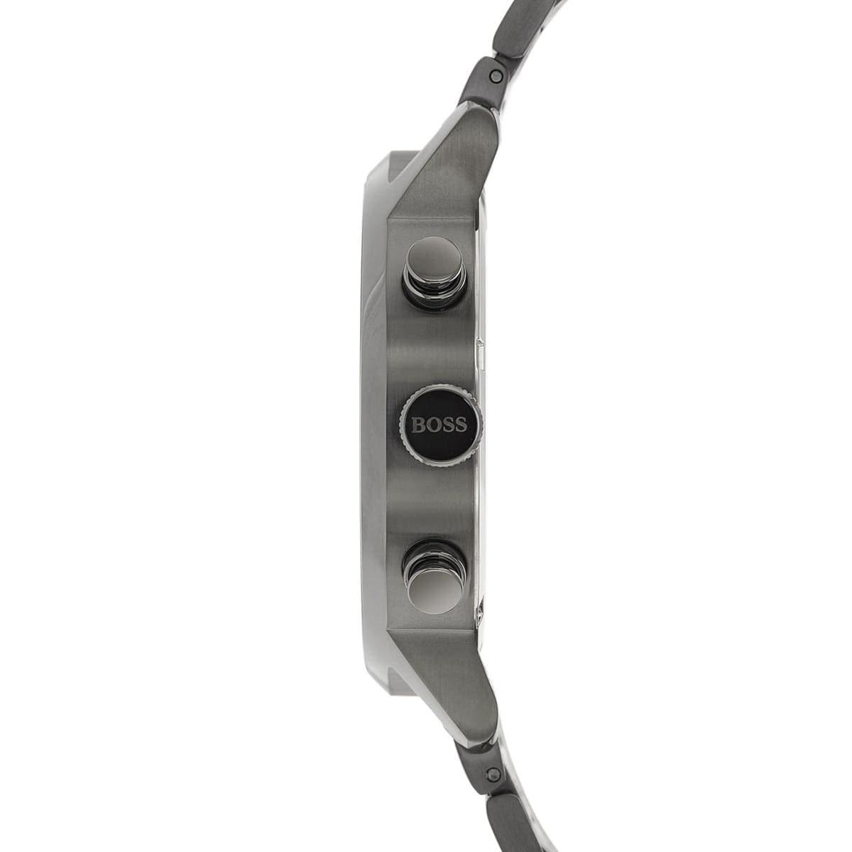 Hugo Boss Architectural Blue Dial Grey Steel Strap Watch for Men - 1513574