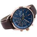  Shop Authentic Hugo Boss Grand Prix Blue Dial Brown Leather Strap Watch for Men - 1513604 - Luxxuri