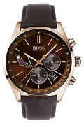  Shop Authentic Hugo Boss Grand Prix Brown Dial Brown Leather Strap Watch for Men - 1513605 - Luxxuri