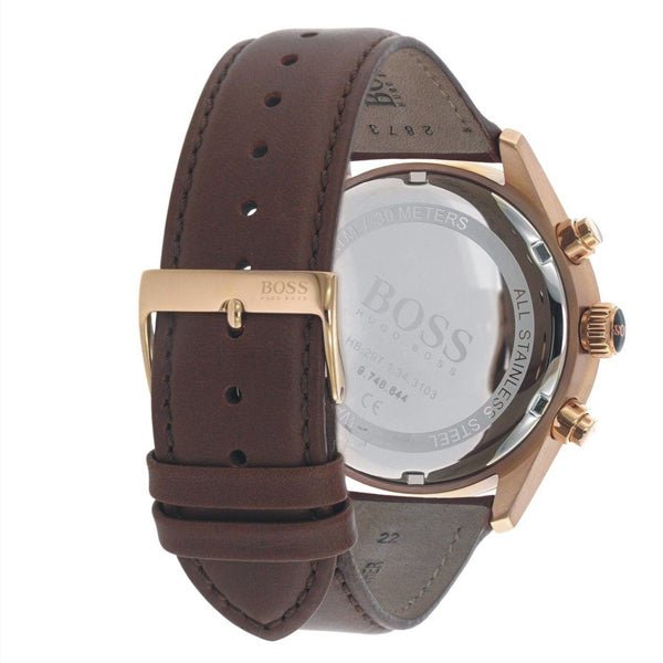  Shop Authentic Hugo Boss Grand Prix Brown Dial Brown Leather Strap Watch for Men - 1513605 - Luxxuri