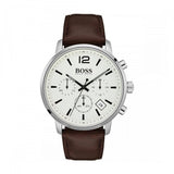  Shop Authentic Hugo Boss Attitude White Dial Brown Leather Strap Watch for Men - 1513609 - Luxxuri