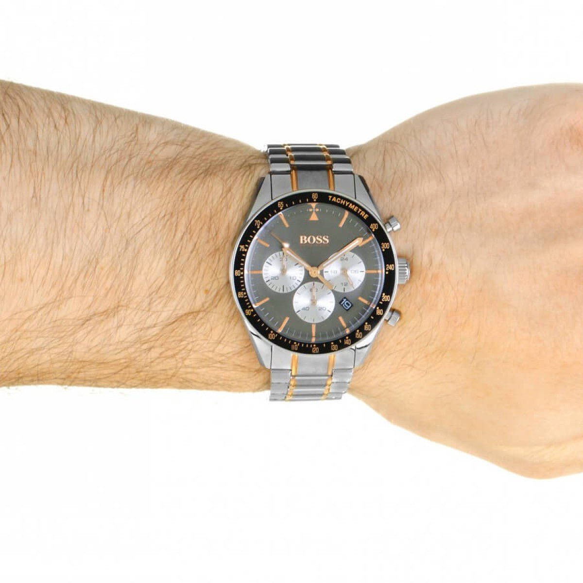  Shop Authentic Hugo Boss Trophy Chronograph Grey Dial Silver Steel Strap Watch for Men - 1513634 - Luxxuri