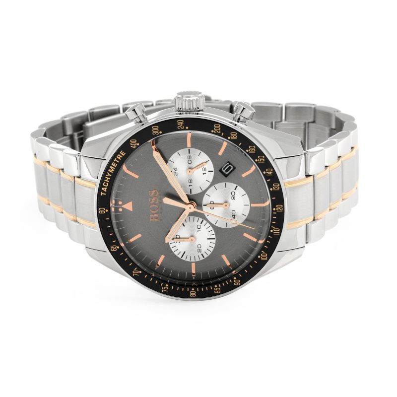 Shop Authentic Hugo Boss Trophy Chronograph Grey Dial Silver Steel Strap Watch for Men - 1513634 - Luxxuri
