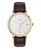 Shop Authentic Hugo Boss Corporal White Dial Brown Leather Strap Watch for Men - 1513640 - Luxxuri
