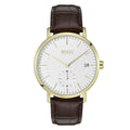  Shop Authentic Hugo Boss Corporal White Dial Brown Leather Strap Watch for Men - 1513640 - Luxxuri