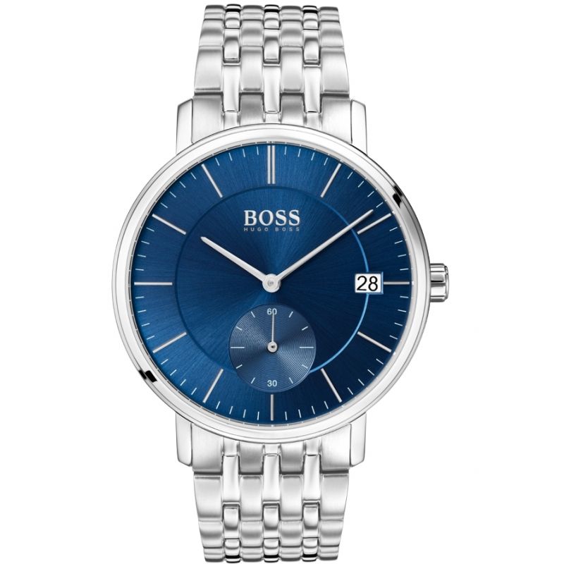  Shop Authentic Hugo Boss Corporal Blue Dial Silver Steel Strap Watch for Men - 1513642 - Luxxuri