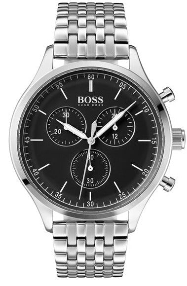  Shop Authentic Hugo Boss Companion Black Dial Silver Steel Strap Watch for Men - 1513652 - Luxxuri