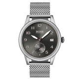  Shop Authentic Hugo Boss Legacy Grey Dial Silver Mesh Bracelet Watch for Men - 1513673 - Luxxuri