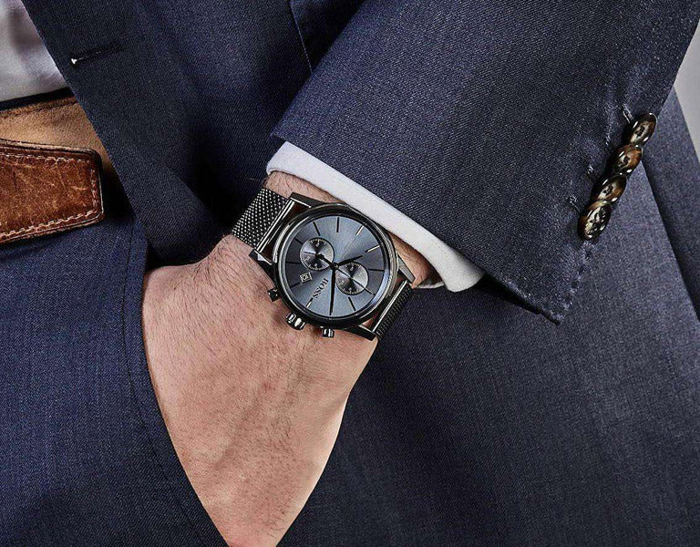  Shop Authentic Hugo Boss Jet Blue Dial Gunmetal Mesh Bracelet Watch for Men  - 1513677 - Luxxuri