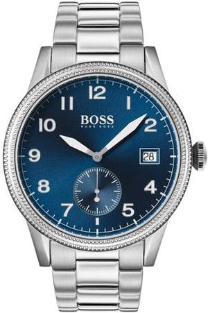  Shop Authentic Hugo Boss Legacy Blue Dial Silver Steel Strap Watch for Men - 1513707 - Luxxuri