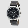  Shop Authentic Hugo Boss Pioneer Chronograph Black Dial Black Leather Strap Watch For Men - 1513708 - Luxxuri