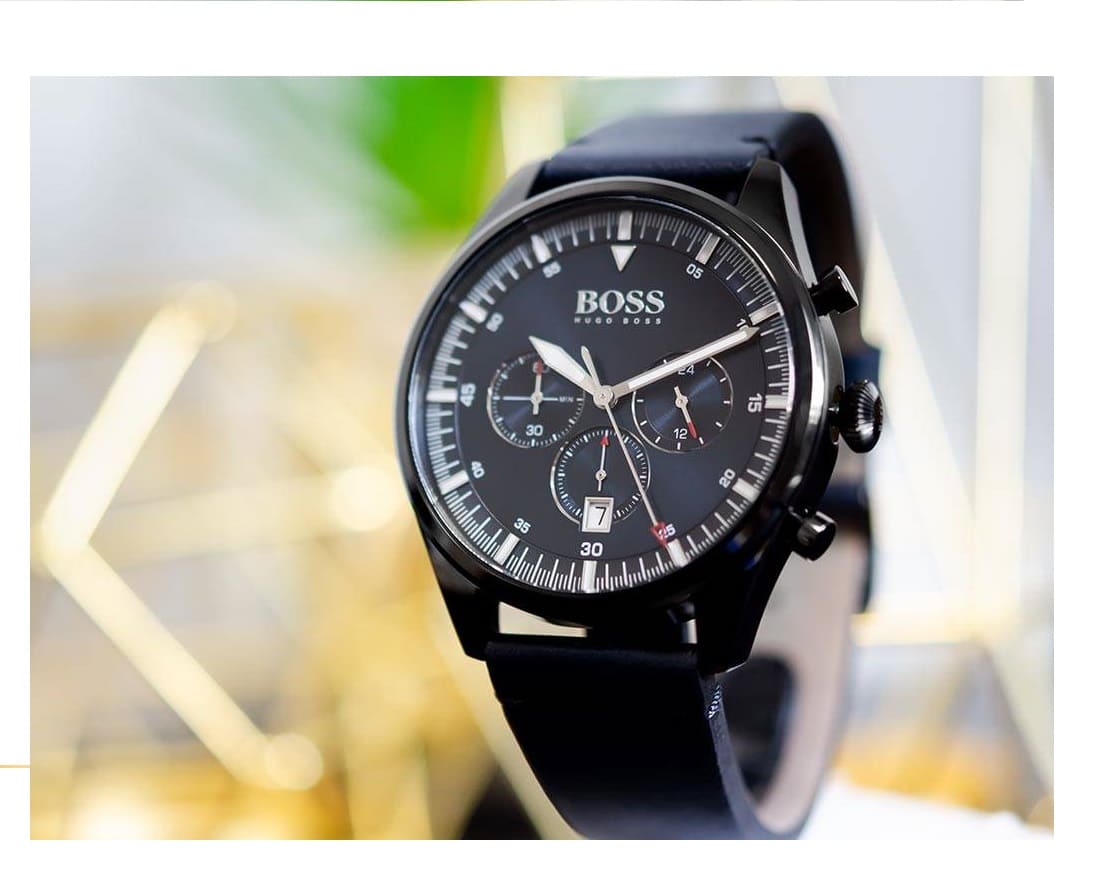  Shop Authentic Hugo Boss Pioneer Quartz Blue Dial Blue Leather Strap Watch For Men - 1513711 - Luxxuri