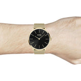  Shop Authentic Hugo Boss Horizon Quartz Black Dial Gold Mesh Bracelet Watch For Men - HB1513735 - Luxxuri