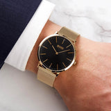  Shop Authentic Hugo Boss Horizon Quartz Black Dial Gold Mesh Bracelet Watch For Men - HB1513735 - Luxxuri