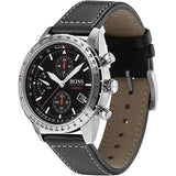  Shop Authentic Hugo Boss Aero Chronograph Black Dial Black Leather Strap Watch for Men - 1513770 - Luxxuri