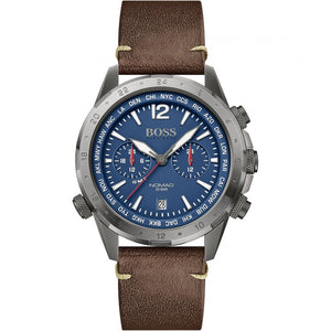  Shop Authentic Hugo Boss Nomad Blue Dial Brown Leather Strap Watch for Men - 1513773 - Luxxuri