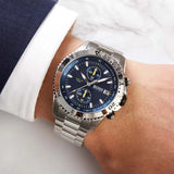  Shop Authentic Hugo Boss Vela Chronograph Diver Blue Dial Silver Steel Strap Watch for Men - 1513775 - Luxxuri
