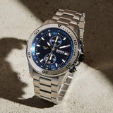  Shop Authentic Hugo Boss Vela Chronograph Diver Blue Dial Silver Steel Strap Watch for Men - 1513775 - Luxxuri