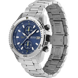  Shop Authentic Hugo Boss Vela Chronograph Diver Blue Dial Silver Steel Strap Watch for Men - 1513775 - Luxxuri