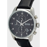  Shop Authentic Hugo Boss Skymaster Black Dial Black Leather Strap Watch for Men - 1513782 - Luxxuri