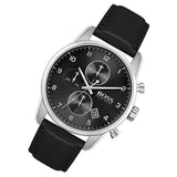  Shop Authentic Hugo Boss Skymaster Black Dial Black Leather Strap Watch for Men - 1513782 - Luxxuri