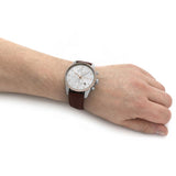  Shop Authentic Hugo Boss Skymaster White Dial Brown Leather Strap Watch for Men - 1513786 - Luxxuri